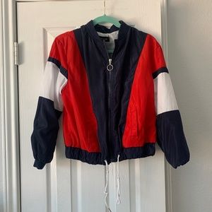 Color block bomber jacket